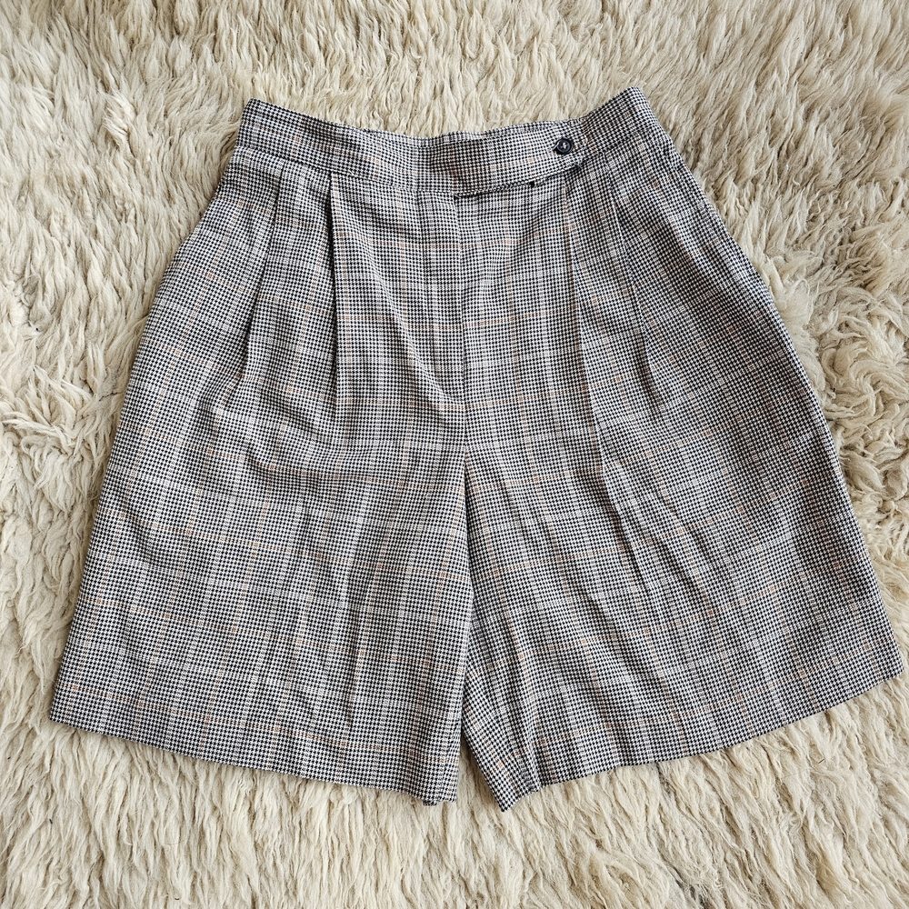 Vintage Plaid High Waist Women's Shorts